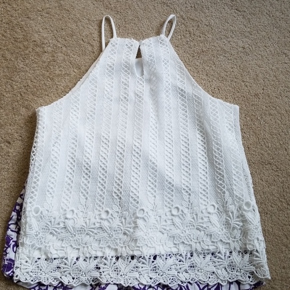 White Lace Racerback Top - Picture 2 of 8